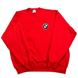 Vtg BMW Sweatshirt Adult XL Hanes Comfortblend Printpro Creckneck Red Emblem